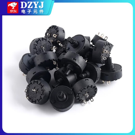 RV005 circular rotary switch 3/4/5/6 multi-position knob teapot juice machine power switch RV005 rotary switch half shaft 14mm 4 feet 1 knife 3 gears No Specifications