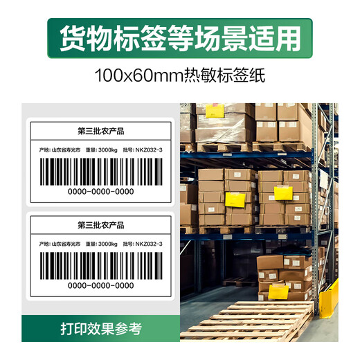 
Deli 100*60mm 800 sheets*1 volume Coral Sea three heat-proof label paper Express side sheet self-adhesive printing paper 12013 [adapted with 4-inch label machine 888B, etc.]