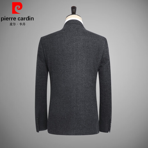 皮尔卡丹（pierre cardin）中山装男青年中华立领西服套装男士中国风唐装中式毛呢外套男针织 6622-深灰-单件上衣 L 175-适合120-130斤
