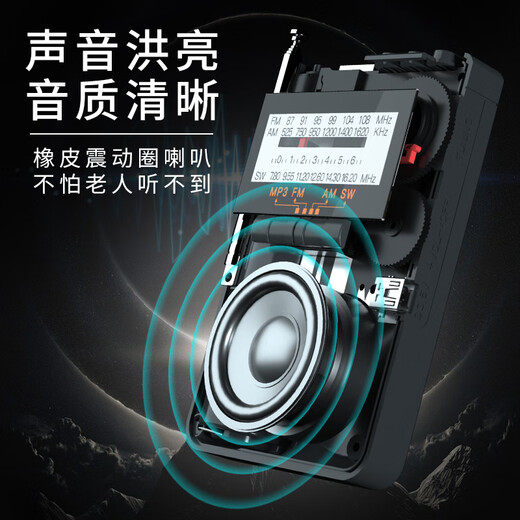 Newman BT80-Radio für ältere Menschen zum Hören von Musik mit Vollband-Englisch-Stufen 4 und 6, Plug-in-Kartenspieler, wiederaufladbarer FM-Walkman-Minilautsprecher