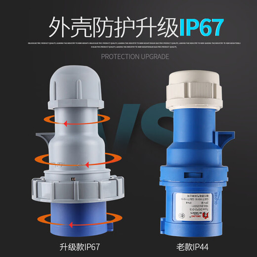 DELIXI ELECTRIC aviation plug and socket coupler connector DEP2-1252 IP67 32A 5-core 415V industrial exposed socket