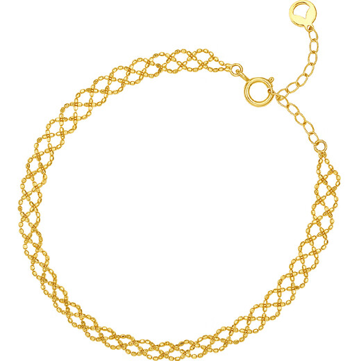 Saturday Lucky Yellow 18K Gold Bracelet Female Dream Catcher Color Gold Bracelet Birthday Gift C0710401 15+3cm