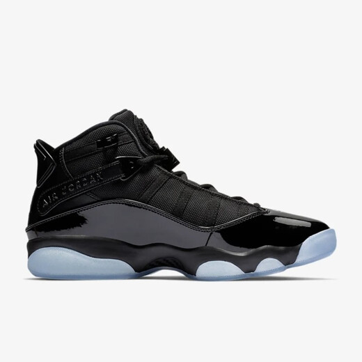 AJ乔丹（nike Air Jordan）JORDAN 6 RINGS 乔6 轻量缓震 透气耐磨 22年新款 男士实战篮球鞋 黑/冰蓝322992-011 标准40.5/US7.5