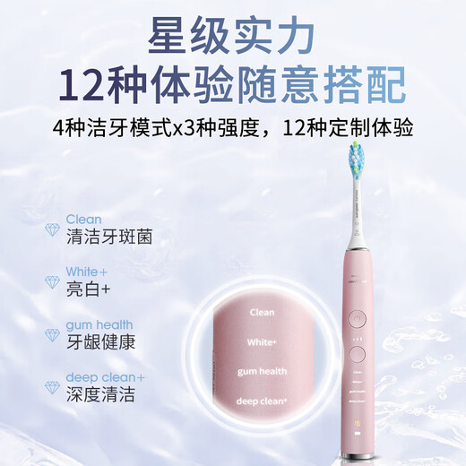 Philips (PHILIPS) Sonicare Star Diamond Series Smart Sound Vibration Electric Toothbrush Diamond Upgrade Star Iron Black HX9912/77