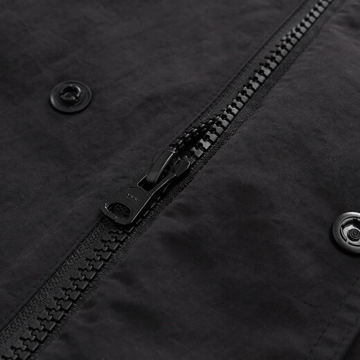 YOUNGOR windbreaker men's hooded long single windbreaker nylon durable, comfortable and breathable men's top jacket black L 175/96A