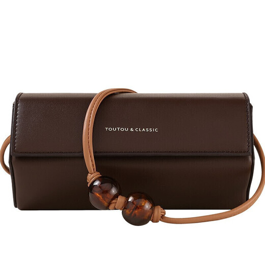 toutou2025 bolsas para novia cilindro hexagonal bolso marrón bolso retro one-shulder mochil