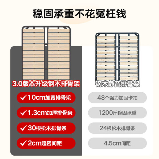冬熊 国民家居科技布床高箱落地双人床简约主卧轻奢羽绒软包大象耳朵 YJ9221科技绒布床/松木排骨架 1800mm*2000mm  框架结构