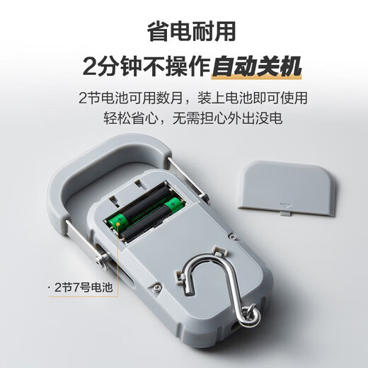 香山手提秤便携式电子秤行李秤 高精度克秤称重快递称迷你吊钩秤 EP190-电池款灰-精准到5g 礼物