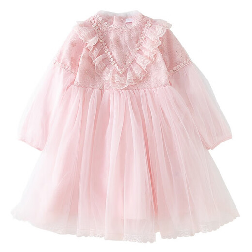 G.duck girls dress autumn 2024 new spring and autumn style children's clothing fluffy yarn children's skirt little girl princess skirt apricot 160 (recommended height 150cm 13-14 years old) cm