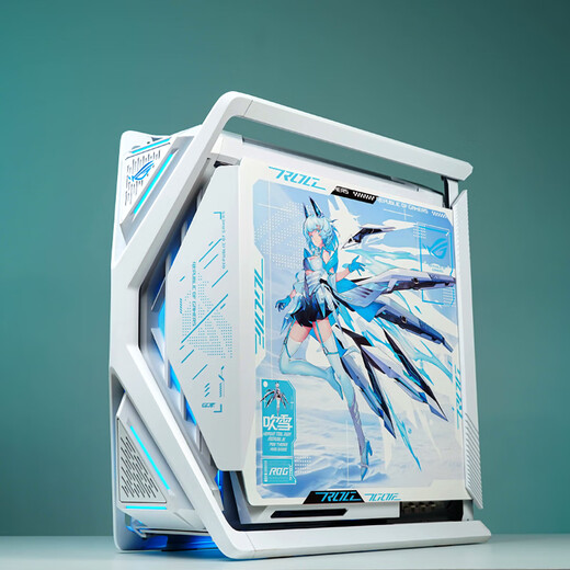 ASUS AMD Ryzen R7 9800X3D 5090D 5080 graphics card ROG family barrel pure white Genesis gaming desktop overclocking e-sports AI host DIY assembly computer complete R7 9800X3D+RTX5080 configuration three