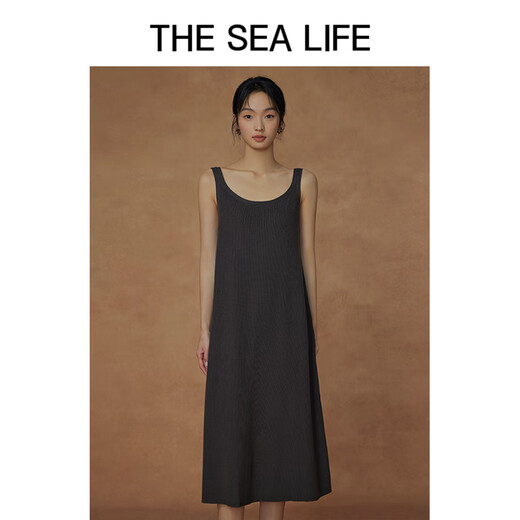 THE SEA LIFE Ohai Life Dress Women's 24 Autumn and Winter Versatile Simple Gentle Comfortable Soft Breathable Dress A13062 Alfalfa Gray M