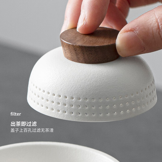 Portable travel tea set, outdoor tea cup, business trip, one pot, four cups, Bai Yanqi camping tea set, travel set