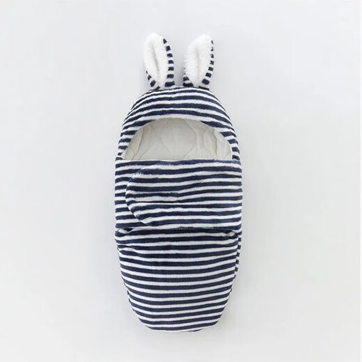 Disney (Disney) baby blanket autumn sleeping bag thickened version 0136 months newborn baby blanket newborn anti-kicking quilt plus velvet thick cotton 2129 bunny-blue 3-6 months