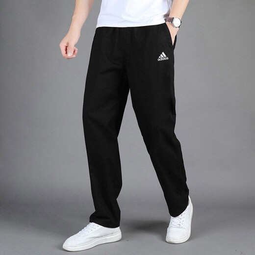 阿迪达斯 （adidas）男裤运动裤2024秋新款跑步训练健身直筒裤子宽松棉质透气长裤卫裤 GK9273 /建议拍小一码 XL/185/90A