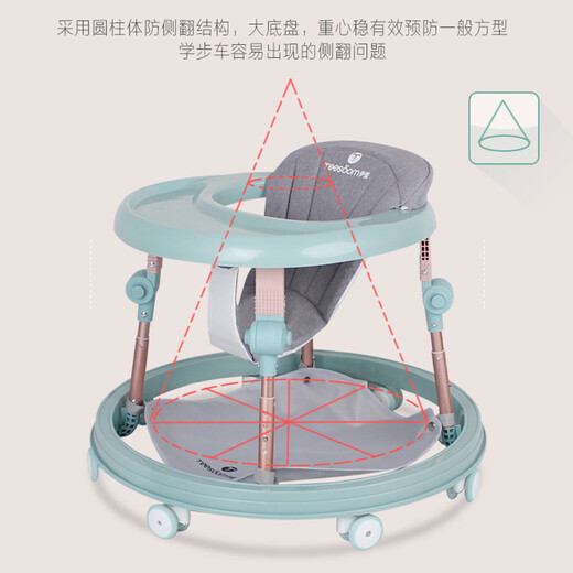 YEESOOM英国婴儿学步车防侧翻宝宝多功能儿童助步车6-18个月手推音乐玩具 25款音乐版-智能锁七档-薄荷绿 升级版