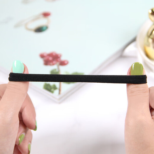 UPLUS Seamless Black Hair Tie Rubber Band Headband 100 High Elasticity Rubber Band Hair Accessories New Year Gift