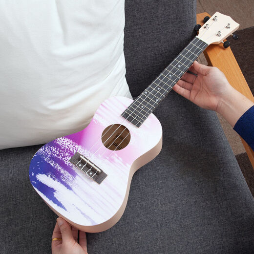 
High-value ukulele beginners, students, adults, females and internet celebrities can play small guitars 23-inch graffiti purple standard version