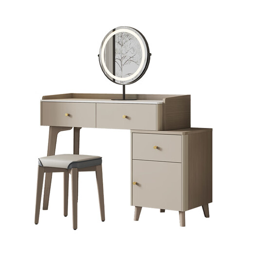 KUKA Gujia Wood Art Dressing Table Solid Wood Slate Cream Style Retractable Dressing Table PT8023TQ 0.8M+25Y Stool