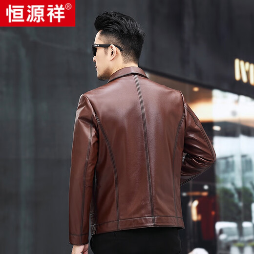 Hengyuanxiang 2024 Neues Produkt First Layer Cowhide Hasing echtes Lederjacke Herren Herbst Fody Motorrad Revers Dicked Leder Jacke Schwarz Single Leder m