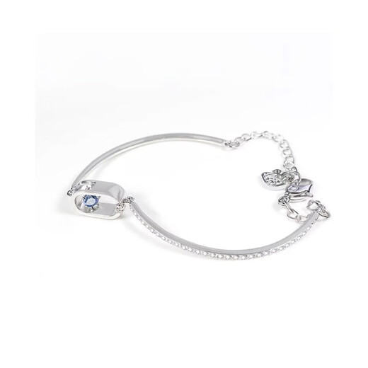 Swarovski (SWAROVSKI) Sparkling Dance beating heart bracelet for women, simple and smart bracelet, gift for girlfriend on Chinese Valentine's Day, silver blue dance 5479120