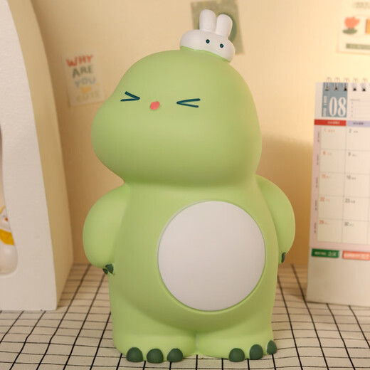 Super cute little milk dragon piggy bank for children, anti-fall for boys and girls, depositable and removable piggy bank gift ornaments, small milk dragon - light luxury green