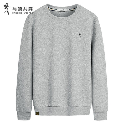 Dances with Wolves Xinjiang long-staple cotton autumn and winter versatile round neck top skin-friendly breathable men's sweatshirt 004 Huahui 175