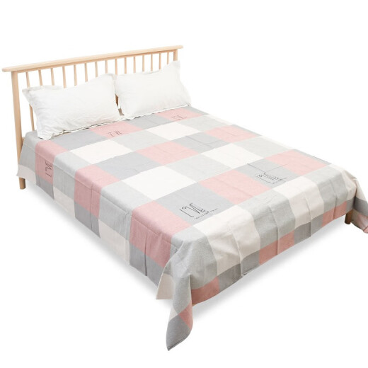Mudingding old coarse cloth sheets 1.8 meters 2 meters bed simple four-season sheets washable double bed soft mat single piece 230X240CM coarse cloth sheets [LOVE pink]