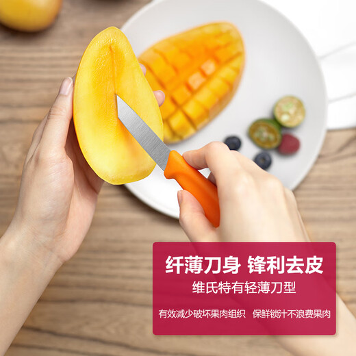 维氏瑞士军刀水果刀面包刀刀具多功能刀不锈钢平刃削皮刀红色6.7701