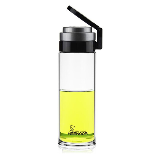 Sino Glass Cup Einschichtiger verdickter Herrenwasserbecher Wärme-resistenter transparenter Tee Tasse Frauen große Kapazität Tasse 695 ml schwarze Seilbecherabdeckung Glas 60 60