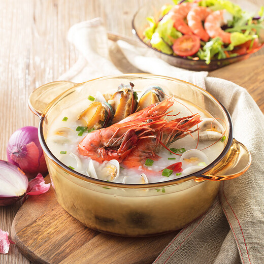 Corning (VISIONS) 2.25L glass pot + 3.5L deep soup pot pot set Heat-resistant amber pot household stew pot VS22 + VS35 pot set 2-piece set