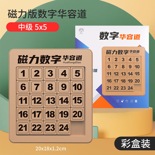 Jiayu Huarong Road Three Kingdoms Números de madera Números de décimo nivel Versión magnética Magnética Estudiantes de niños digitales 4*4 Números principales (1-15) Versión magnética