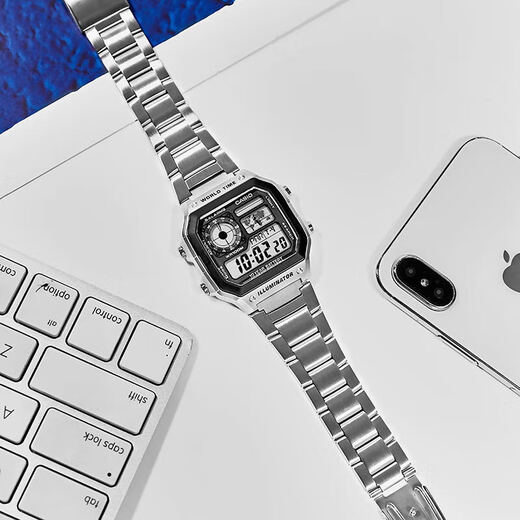 Casio watch retro small square sports student watch multi-functional long-lasting power waterproof men's watch AE-1200WHD-1A recommended by the store manager