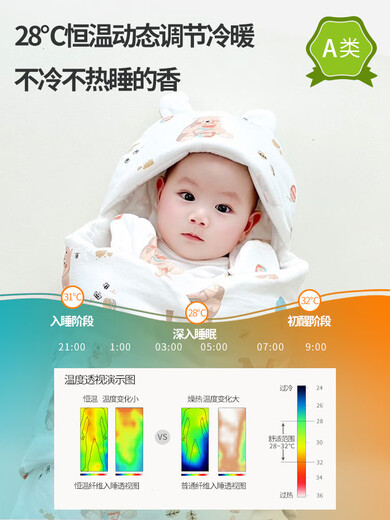 Disney newborn baby blanket autumn and winter thickened anti-jump sleeping bag newborn baby winter autumn pure cotton outing blanket Penguin (thickened in autumn and winter recommended room temperature 5-20 80*38 (recommended age 0-6 months)