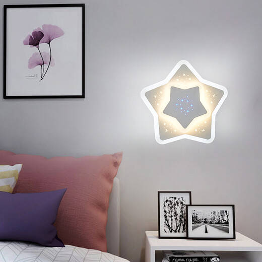 Chunlu Simple Postmodern Bedside Lamp Creative Bedroom Living Room Nordic LED Acrylic Aisle Background Wall Lamp Apricot Flower