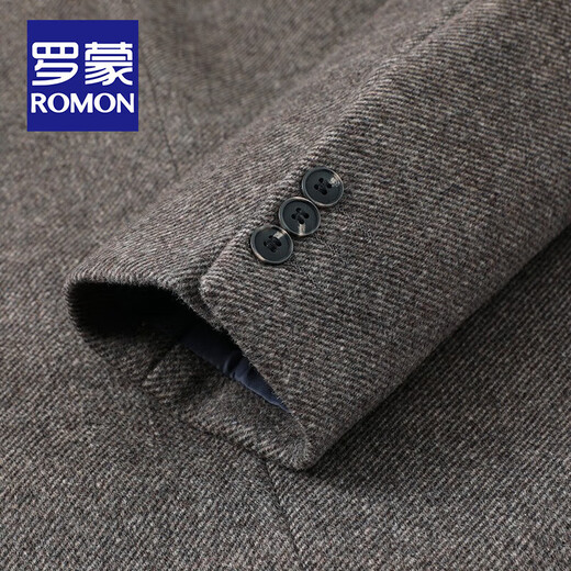 Lomon wool suit men autumn and winter middle-aged business casual fashion double-sided suit jacket men small suit single 210 gray coffee M 170