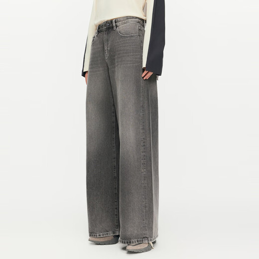 Jnby/Jiangnan Buyi [ESG] Frühlings- und Herbst-Denim Lose Wide-Big Hosen Retro Casual Pendelung 5o9e12530 998/Denim Dark Grey XS