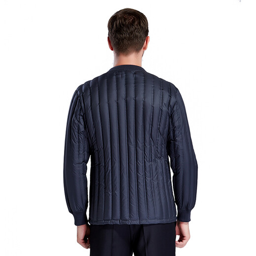 Yalu Yalu middle-aged and elderly down jacket with inner liner to keep warm, autumn and winter men's plus size daddy wear, navy 2XL (180)