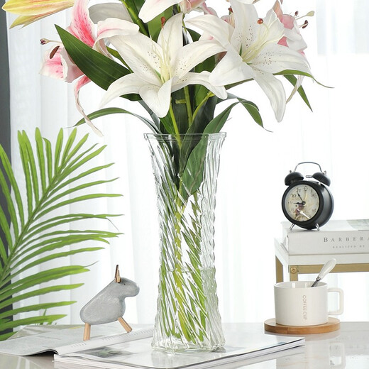 Extreme space vase glass rich bamboo large vase living room vase hydroponic container Nordic style decorative ornaments 29cm