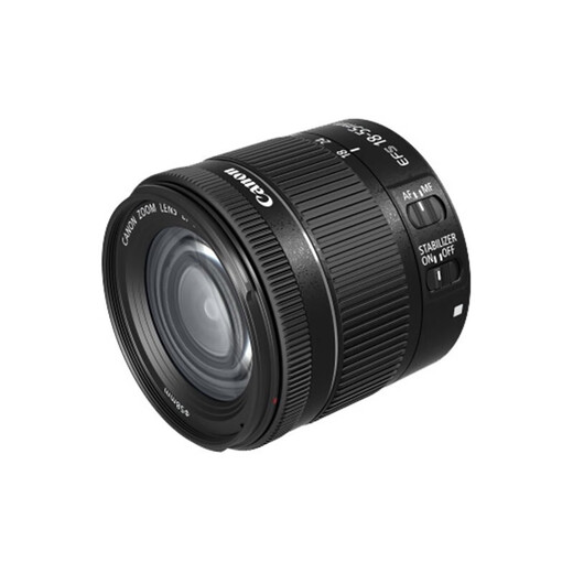 Canon SLR camera lens, zoom lens, telephoto telephoto lens, high power zoom SLR lens, EF-S 18-55mm IS STM zoom, black, official standard, free UV filter + warranty package