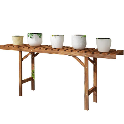 Anya pine flower stand flower pot carbonized indoor and outdoor living room balcony succulent plant stand solid wood multi-layer flower display stand