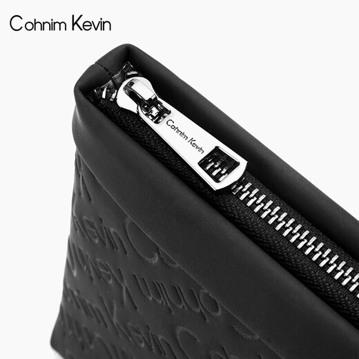 Bolso a mano para hombres de Cohnim Kevin sosteniendo la mano de la mano de los hombres con la cremallera que sostiene una billetera larga dando a su esposo el regalo de cumpleaños del padre [negocio de la moda] c226 negro