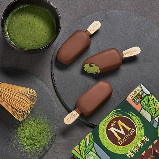 Magnum Magnum Matcha Chocolate Crispy Ice Cream 21 Pieces, Internet Celebrity Ice Cream Whole Box, Cold Drink, Toffee Hazelnut 21 Pieces (1365g)