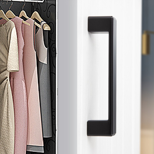 Preda Kabinettstür-Handle moderne einfache schwarze Schrankgarderobe verlängerte Türgriffe Schublade Einloch Haushalt Hardware Griff 6225b-64 mattschwarz