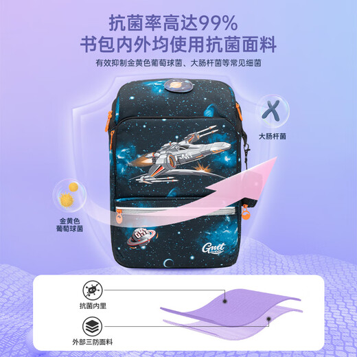 Gmt for kids书包小学生儿童大容量礼物超轻护脊减负1-4年级男女音速战机Light