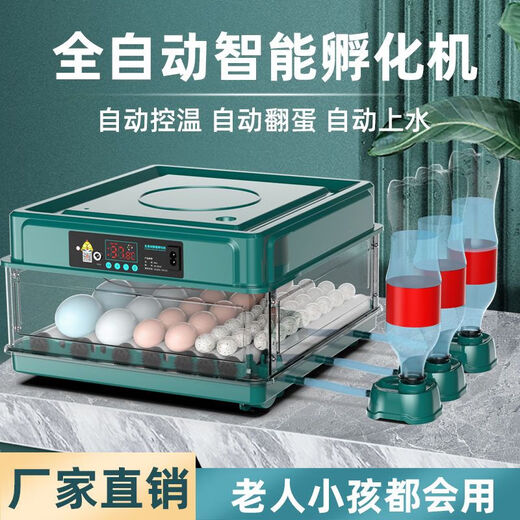 CLCEY chick incubator fully automatic 2024 small household smart rutin duck and goose egg incubator parrot incubator 32 pieces water bed dual electric