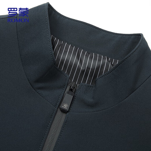 Romon jacket Men's autumn external collar administrative business jacket versatile commute men's clothing zh606 deep blue xl