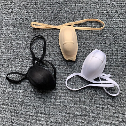 Men's penis pad underwear pad 3D bionic men's cup thong sponge guard pad swimming trunks U protruding large white M size 100-145Jin Jin equals 0.5 kg