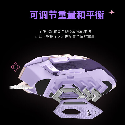 罗技（G） G502HERO有线游戏鼠标 英雄联盟星守星之守护者限定版 粉色猛男色电竞适用 浅紫色