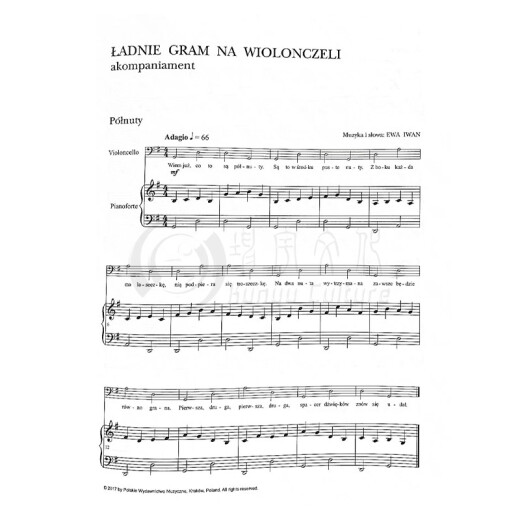 Ivan toco la buena música para el violonchelo y el piano acompañamiento de piano PWM Origin Music Score Libro Ewa I Play Celle Nicely Piano Acompano PWM12119 Single Book