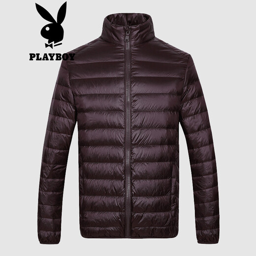 Playboy PLAYBOY 2019 Autumn and Winter Lightweight Down Jacket Men's Short 90 White Duck Down Stand Collar Casual Down Jacket 68880161 Seaweed Purple 175/XL